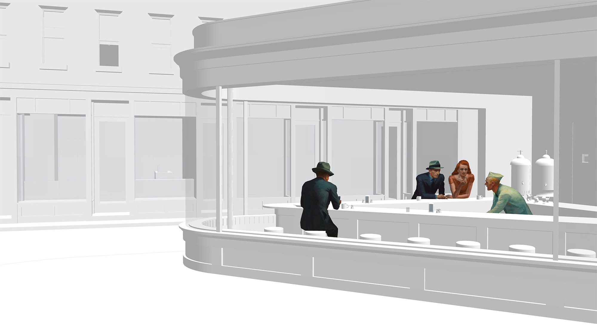 Модель картины «Полуночники» в SketchUp, Влад Капустин, 2020