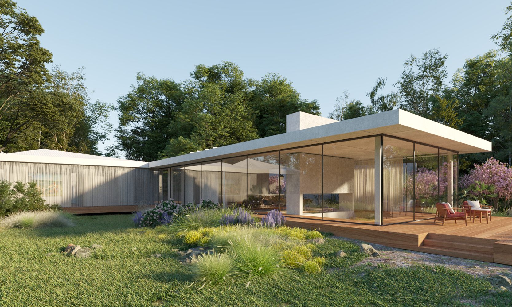 Прогрессивный рендеринг экстерьера в Corona Renderer. Время рендеринга: 1 час 40 минут. Автор: Юнус Юнусов